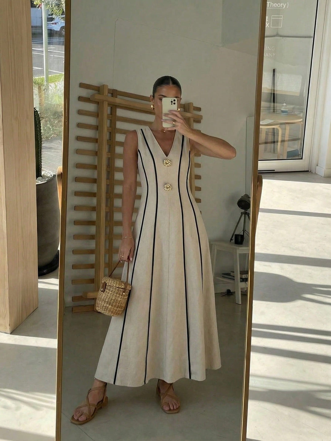 Rochie maxi SHEIN, kaki