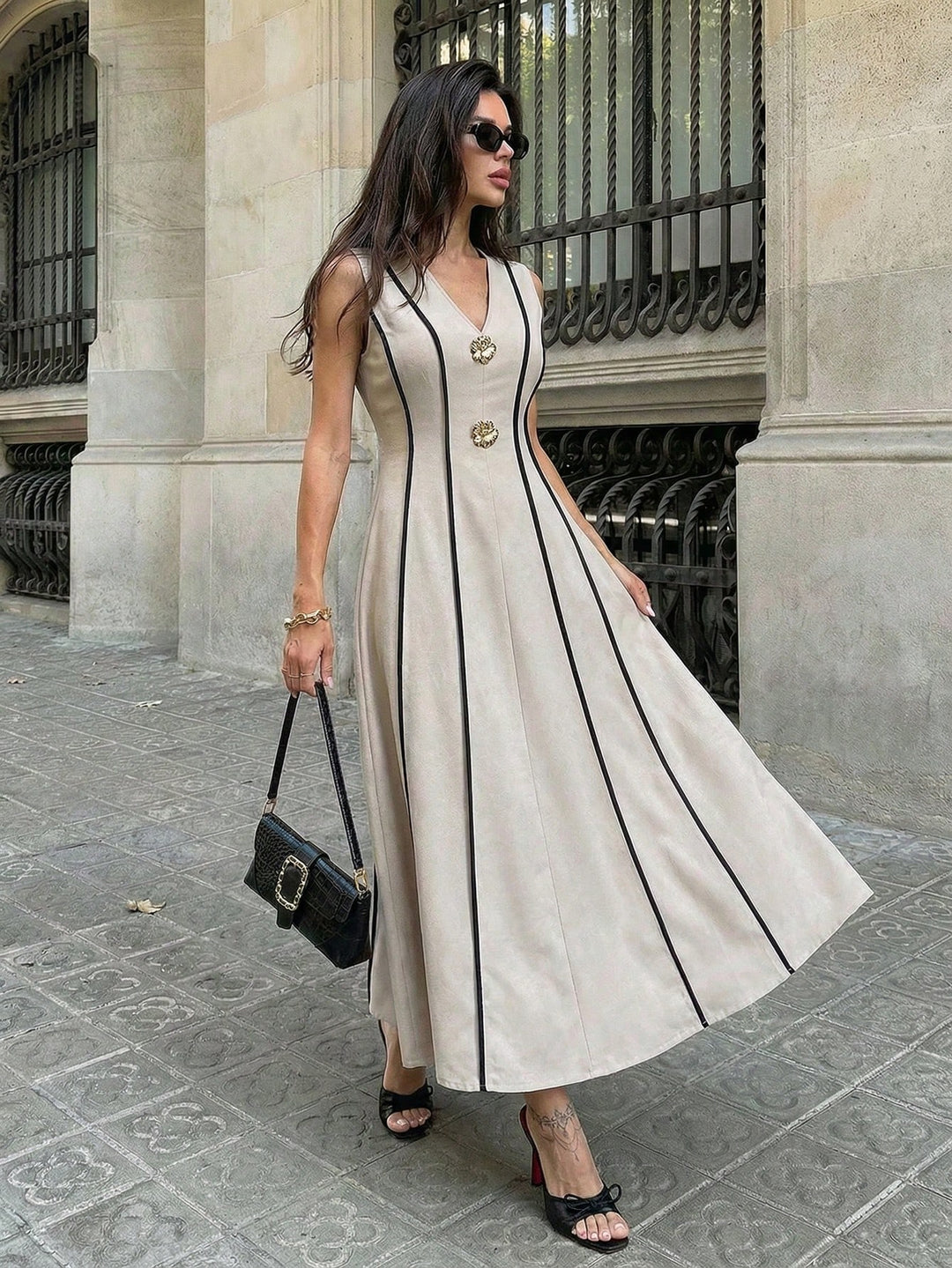 Rochie maxi SHEIN, kaki
