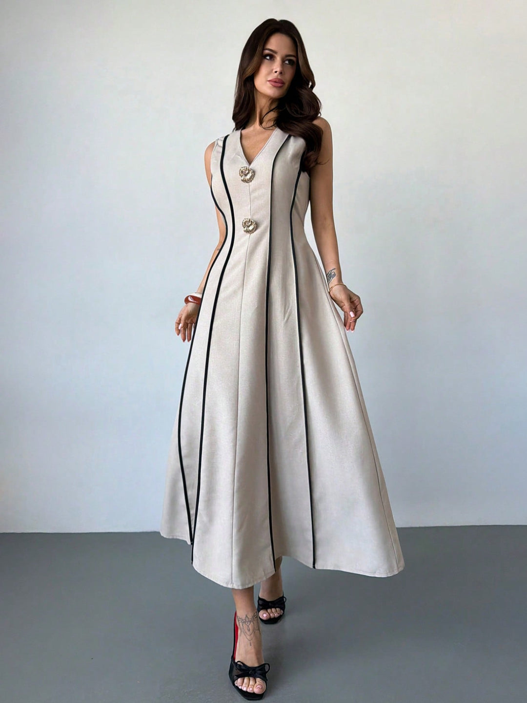 Rochie maxi SHEIN, kaki