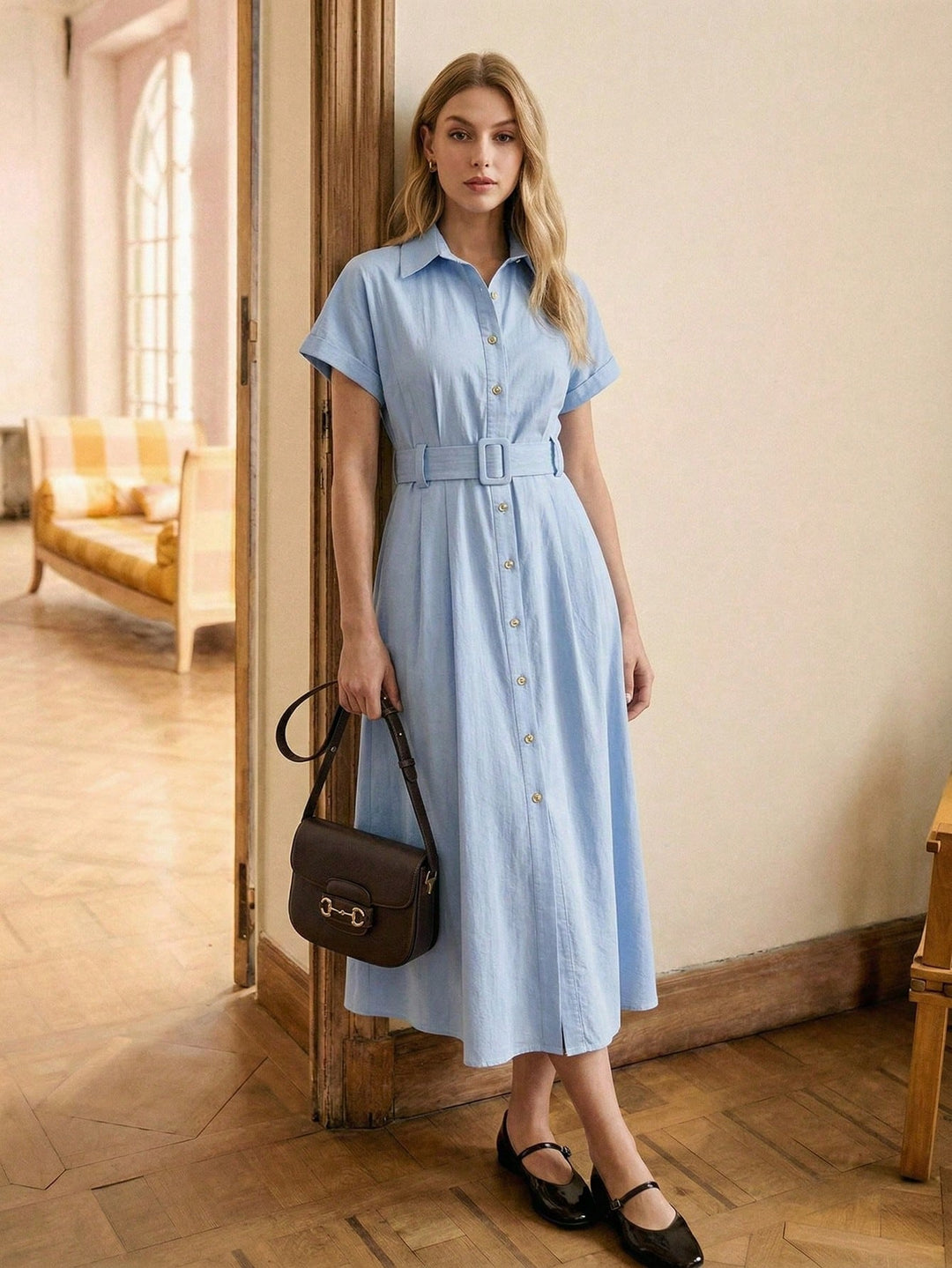 Rochie midi SHEIN, albastru