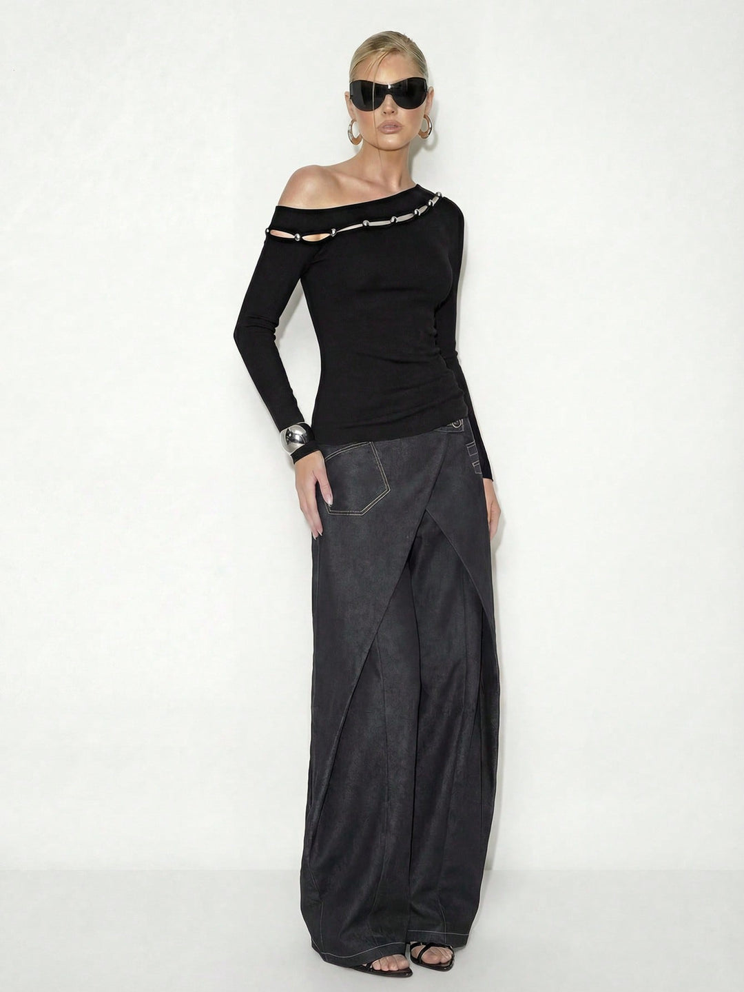 Top SHEIN, negru