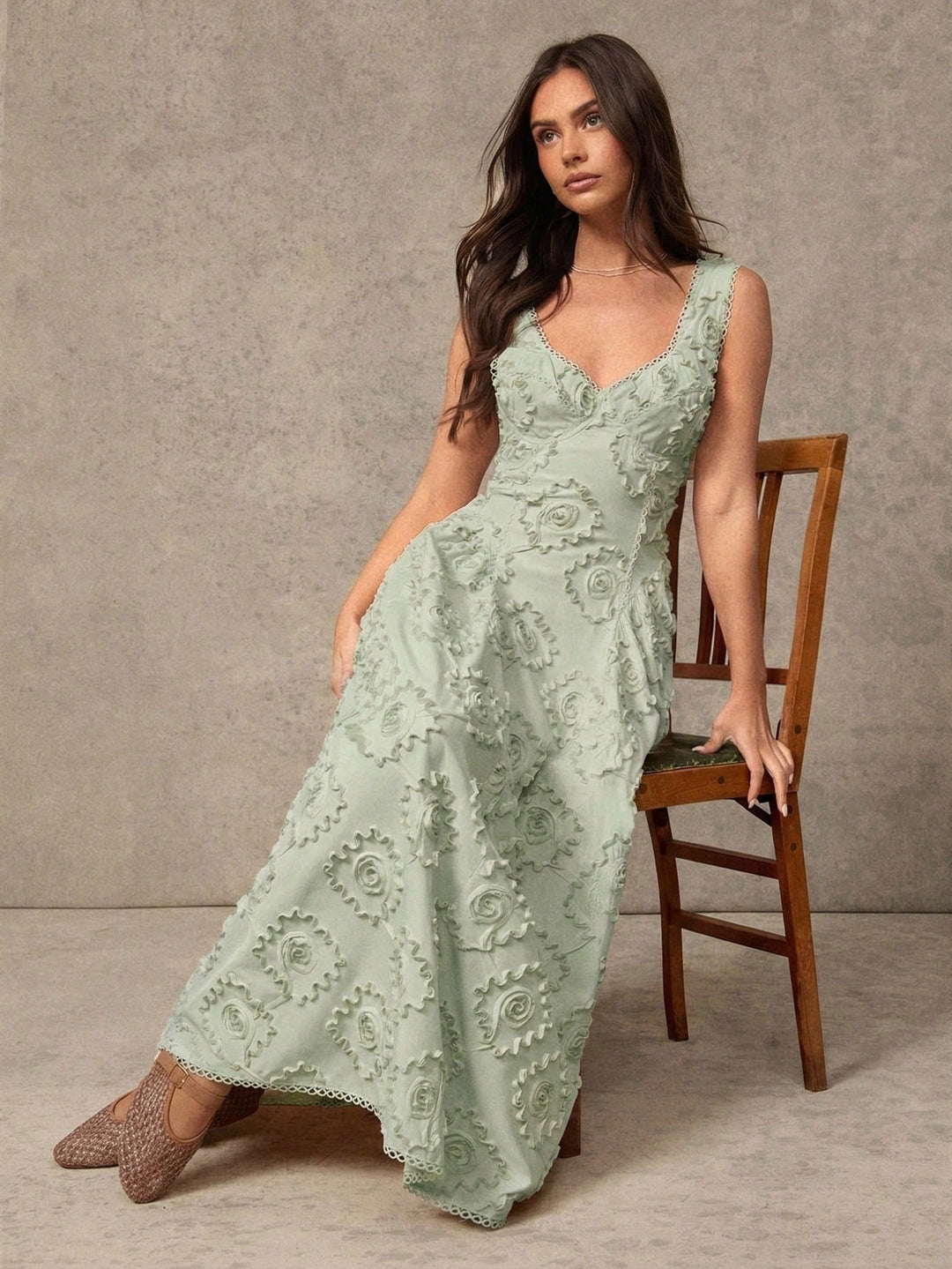 Rochie midi SHEIN, verde