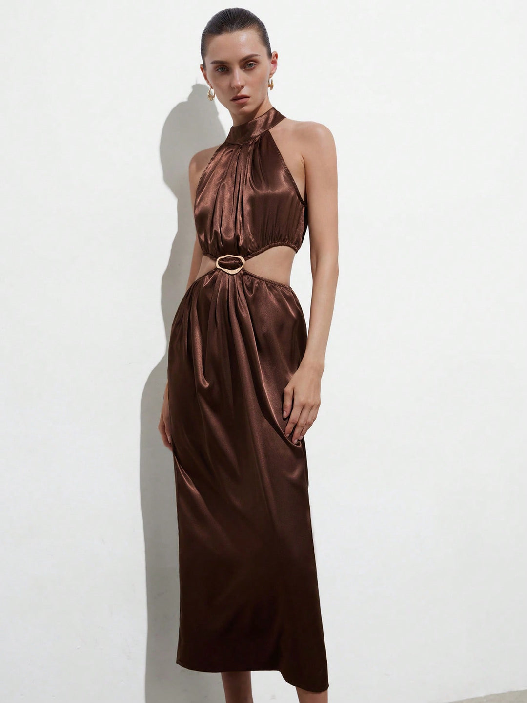 Rochie maxi SHEIN, maro