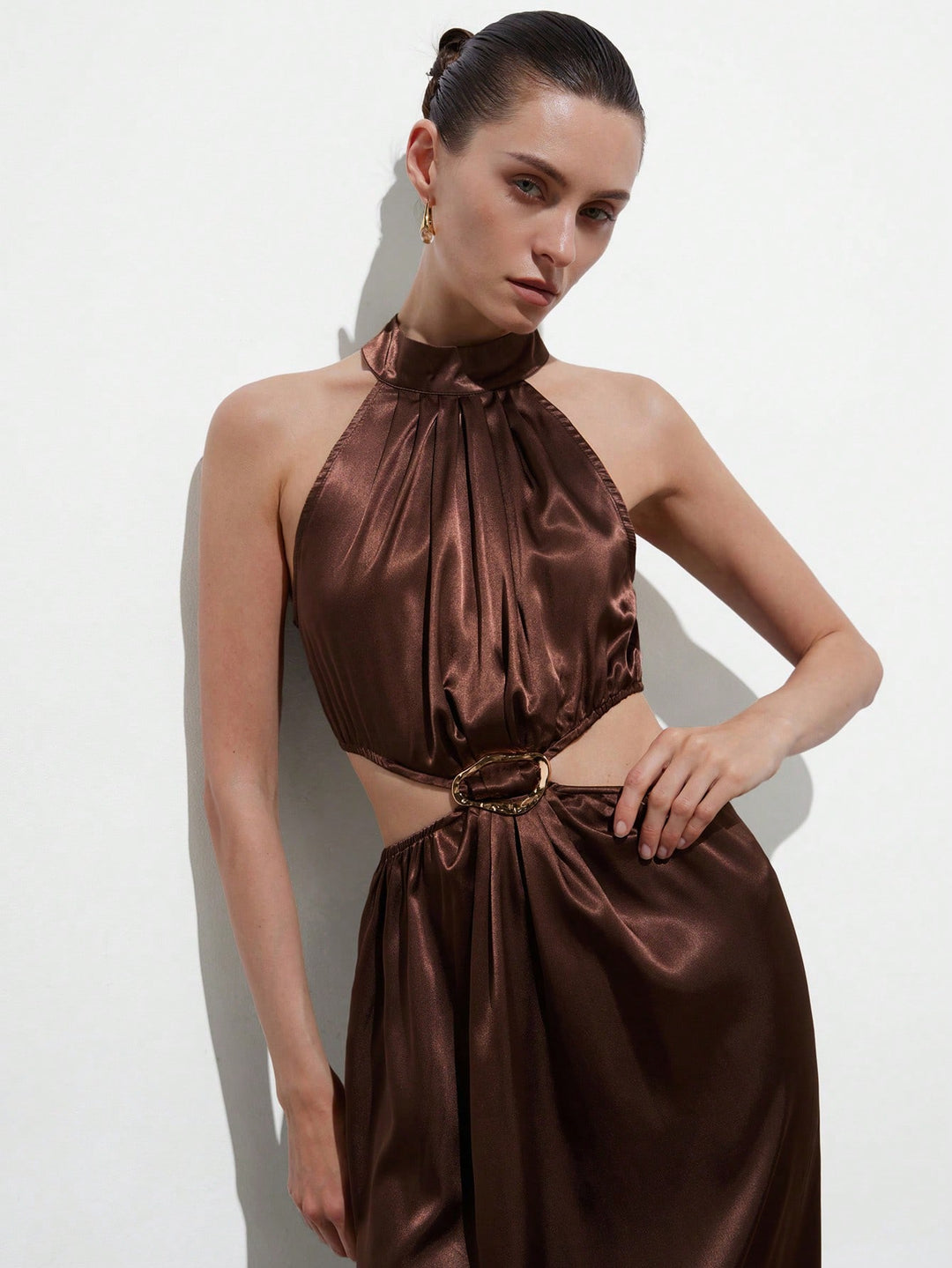 Rochie maxi SHEIN, maro