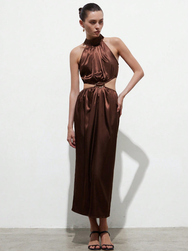 Rochie maxi SHEIN, maro