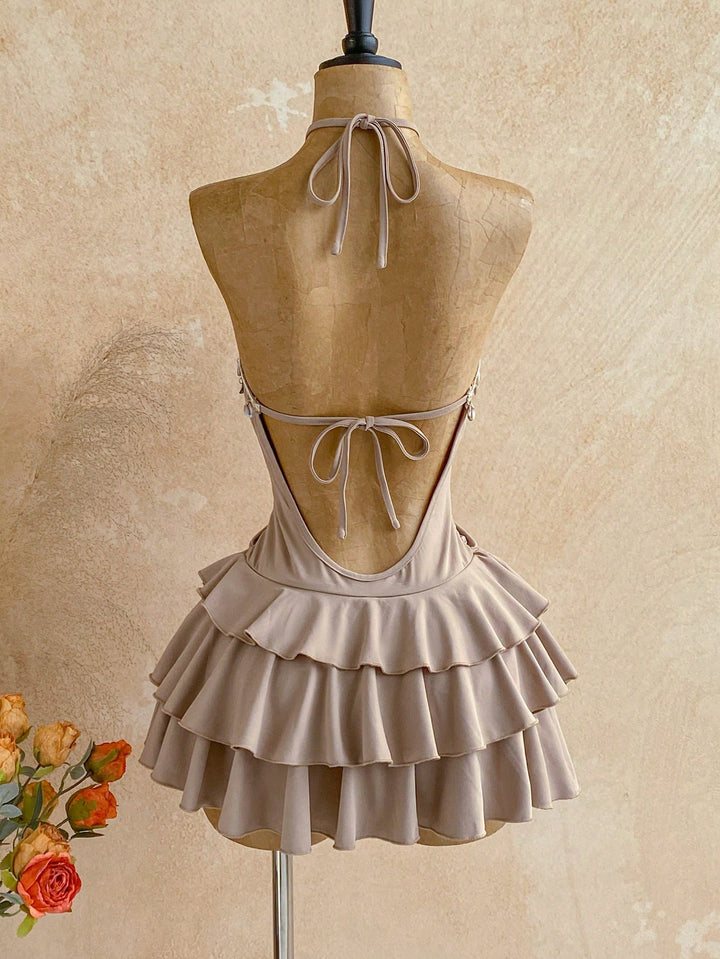 Rochie mini SHEIN, kaki