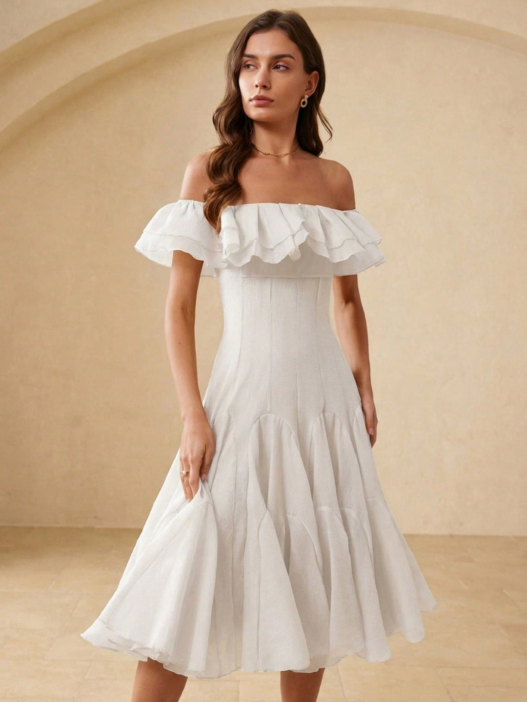 Rochie maxi SHEIN, bej