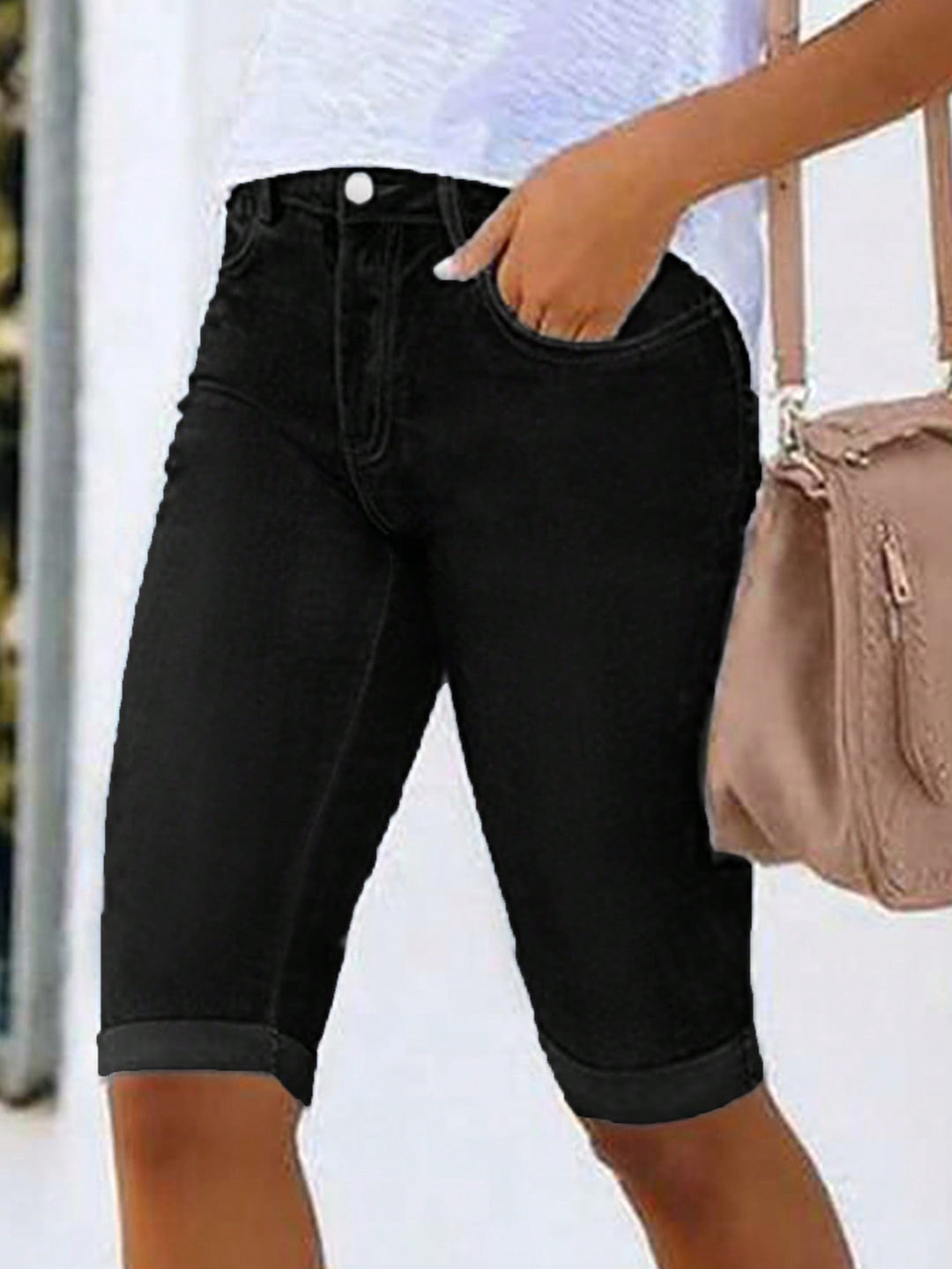 Pantaloni scurți SHEIN, negru