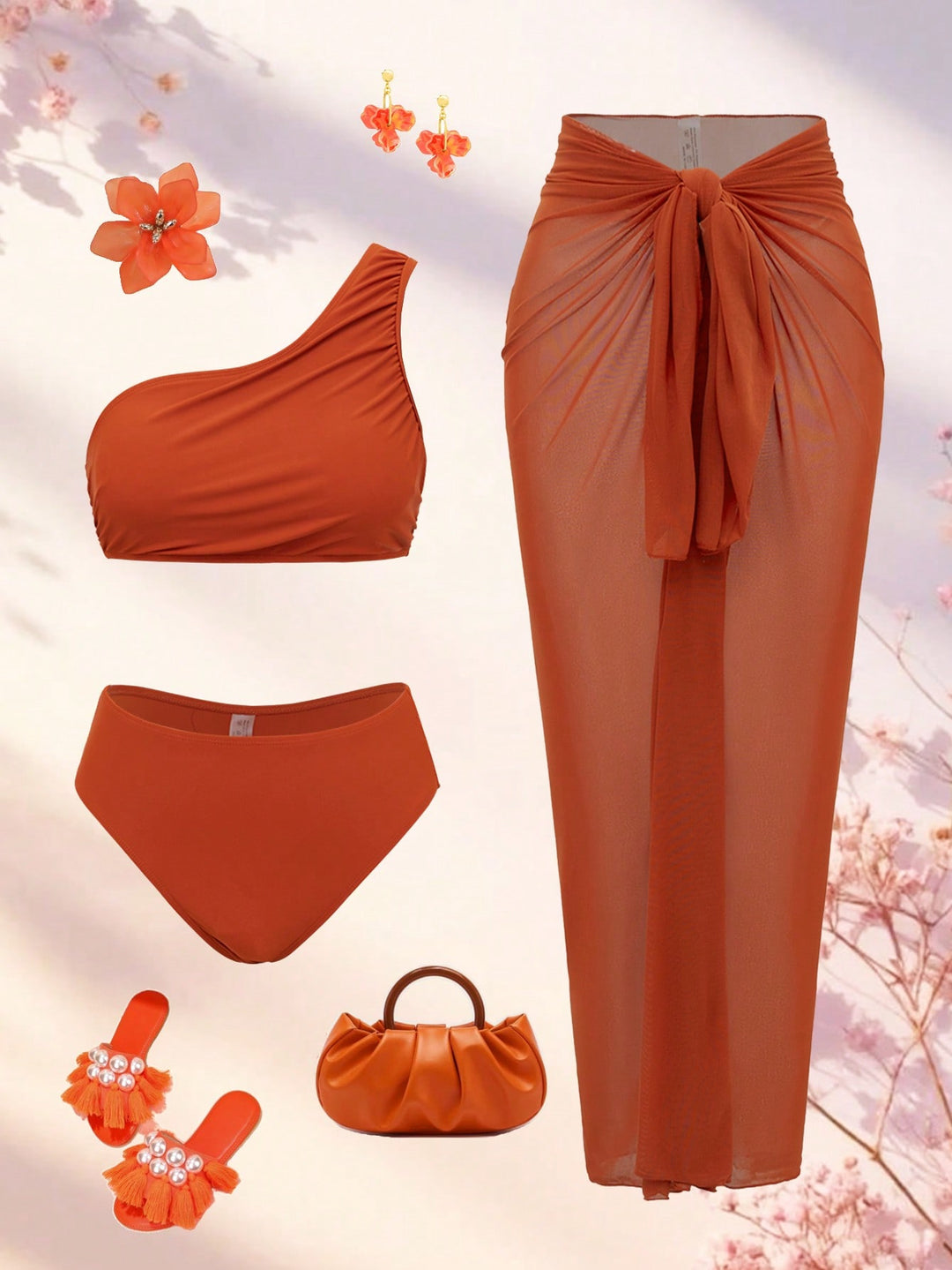 Set bikini SHEIN, portocaliu