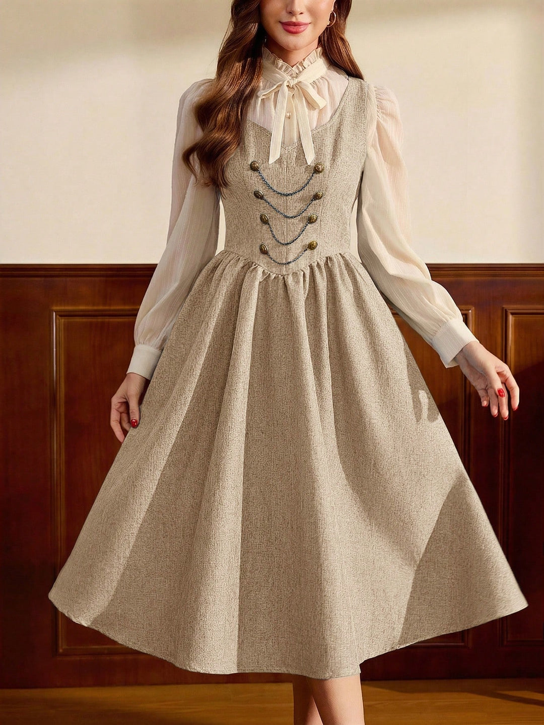 Rochie maxi SHEIN, bej