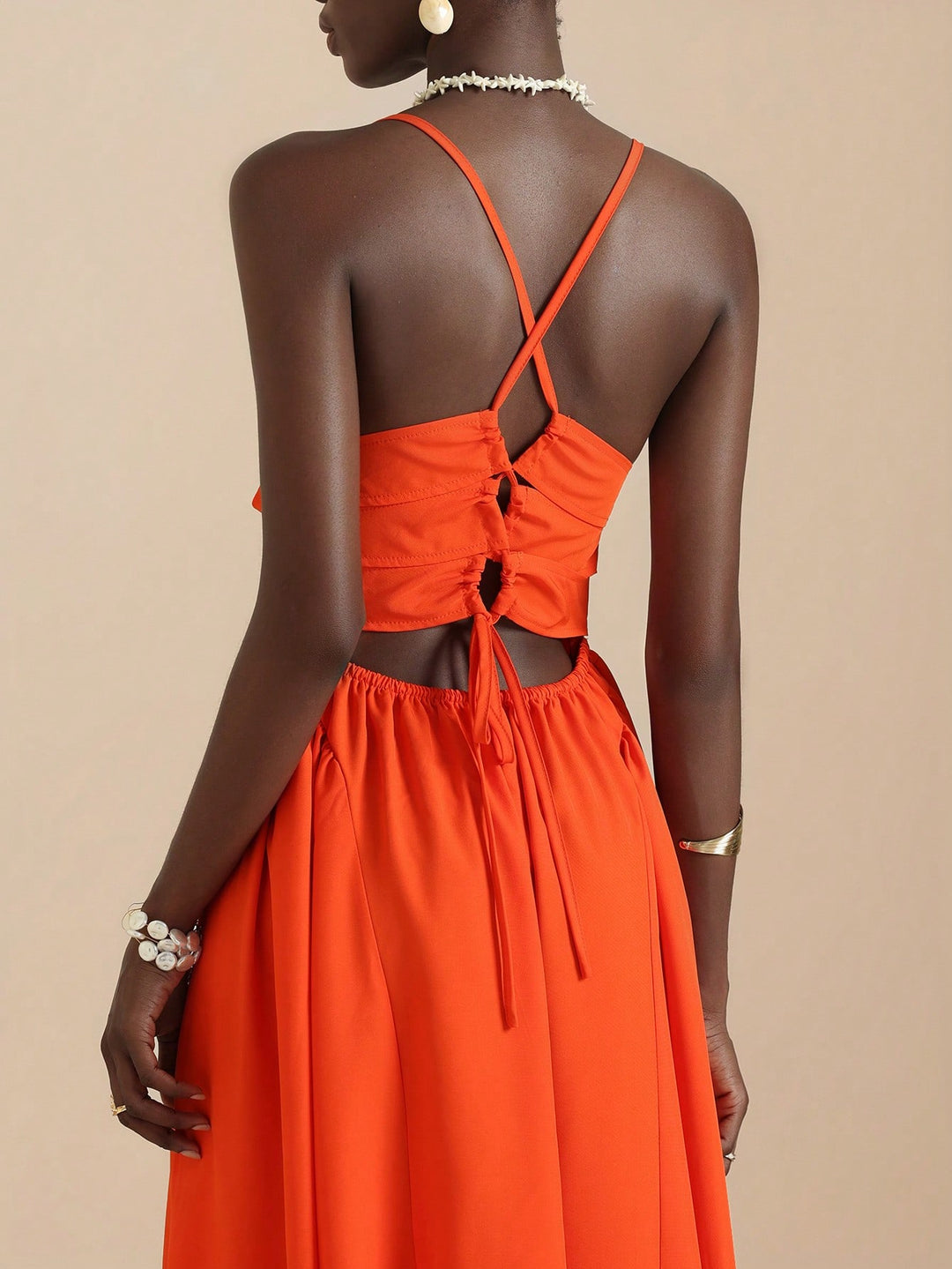 Rochie maxi SHEIN, portocaliu