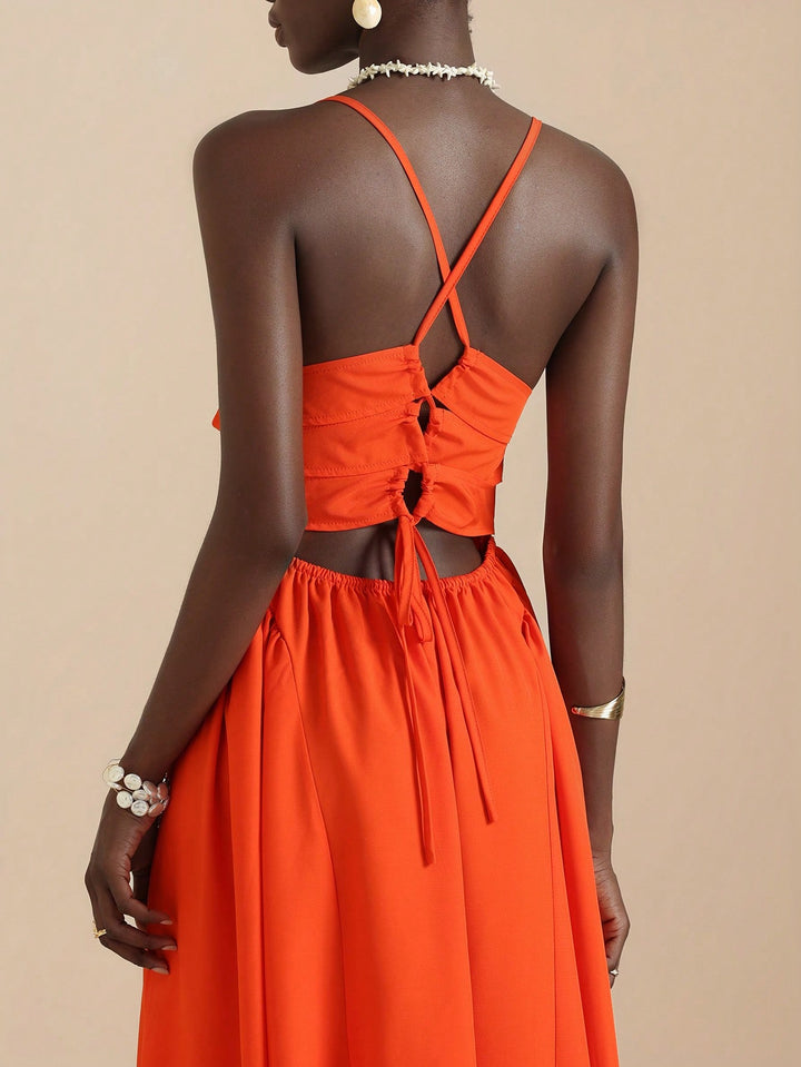 Rochie maxi SHEIN, portocaliu