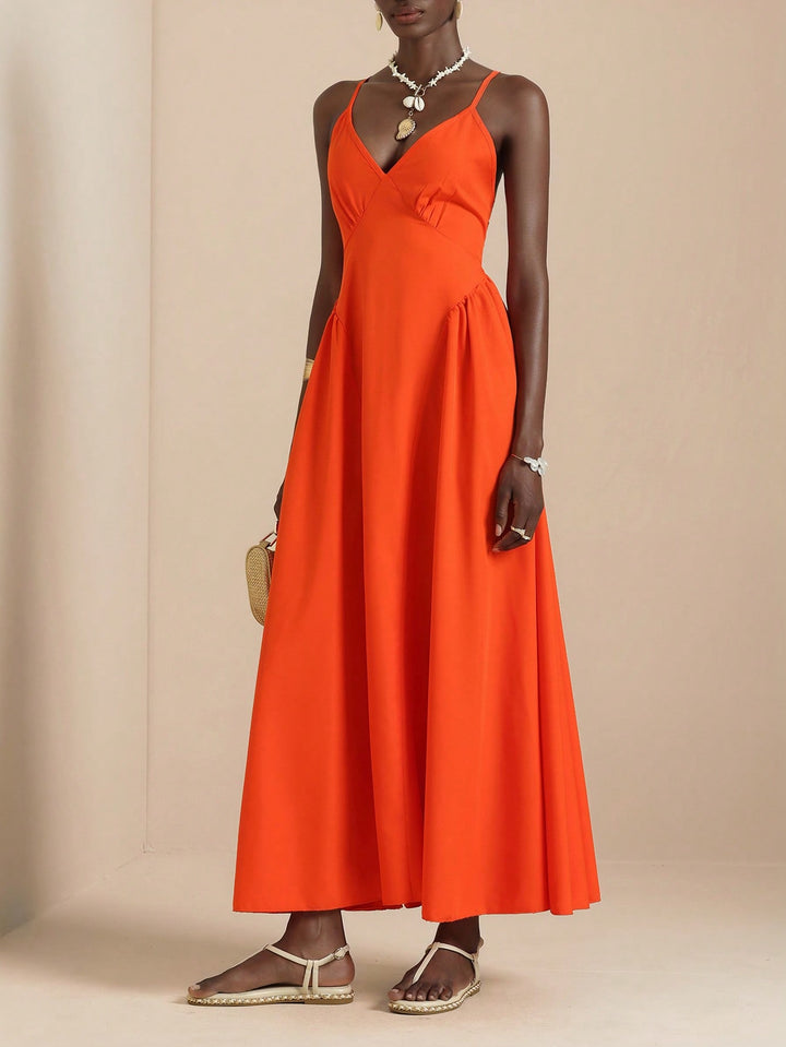 Rochie maxi SHEIN, portocaliu