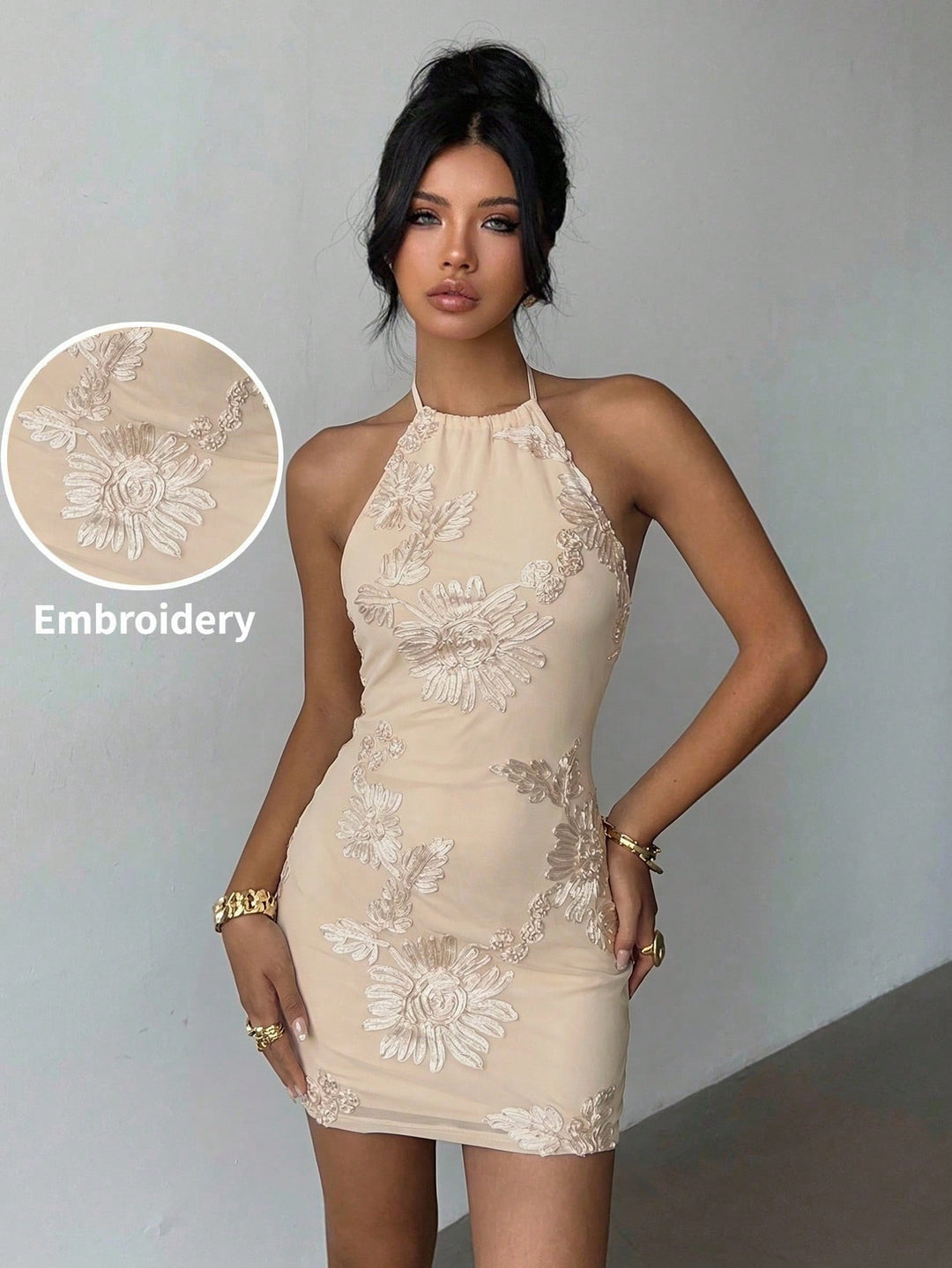 Rochie mini SHEIN, kaki