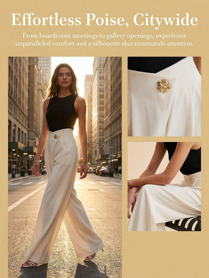 Pantalon SHEIN, alb