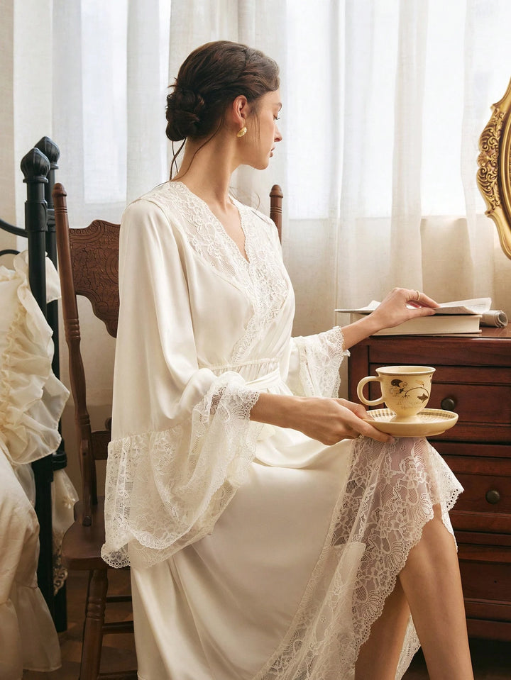 Rochie de noapte SHEIN, crem