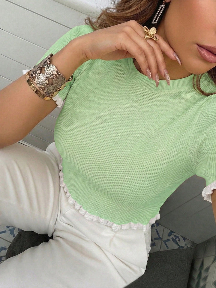 Pulover tricotat SHEIN, verde
