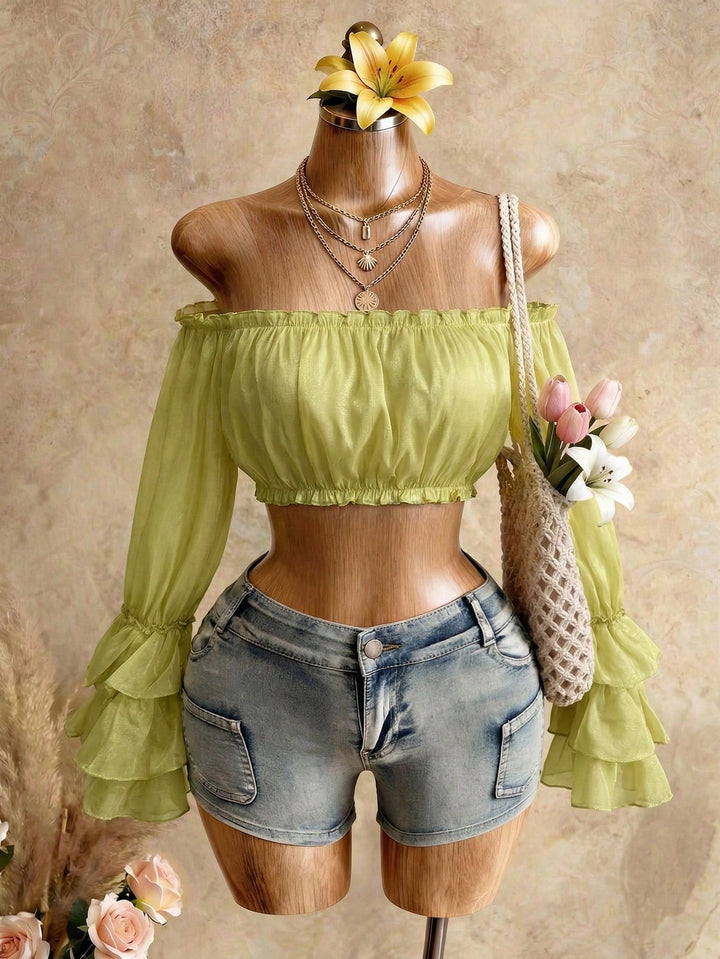 Top de vară SHEIN, verde
