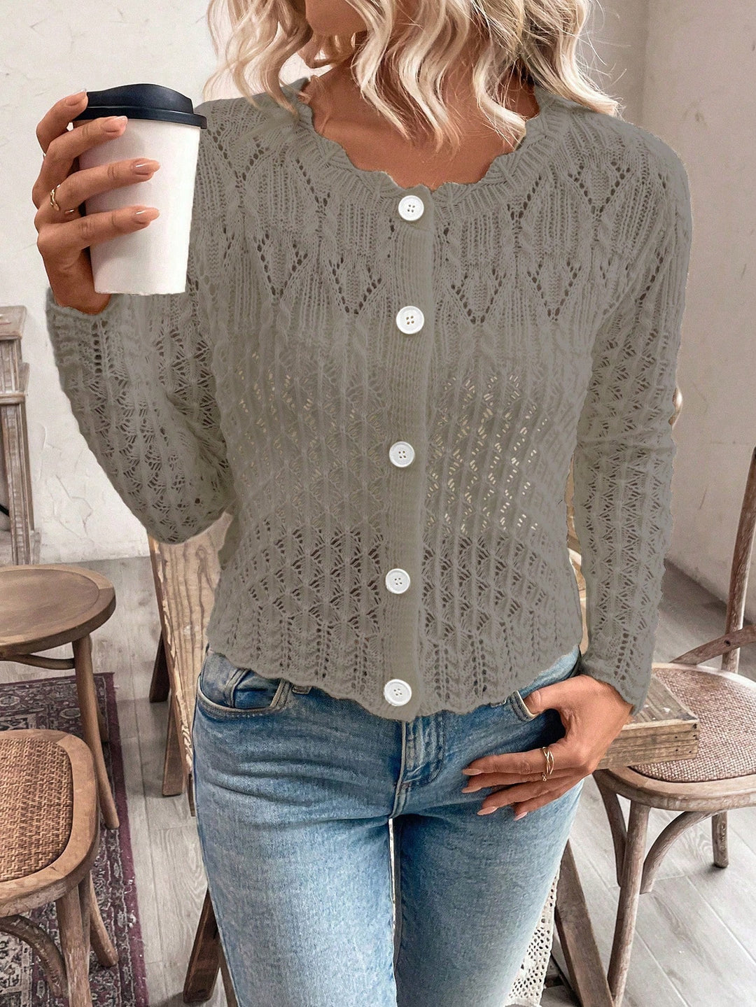 Cardigan SHEIN, maro