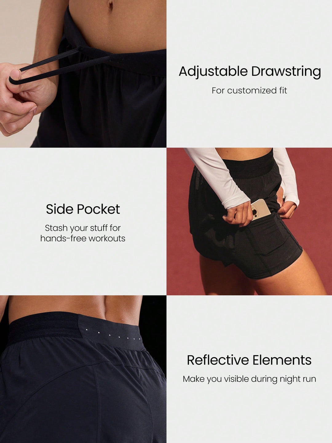 Pantaloni scurți SHEIN, negru
