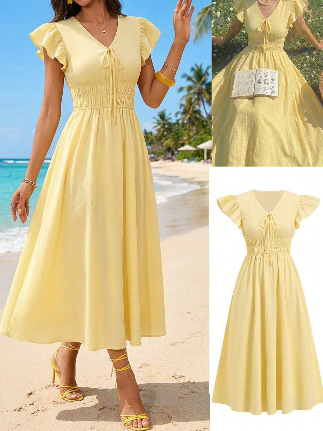 Rochie midi SHEIN, galben