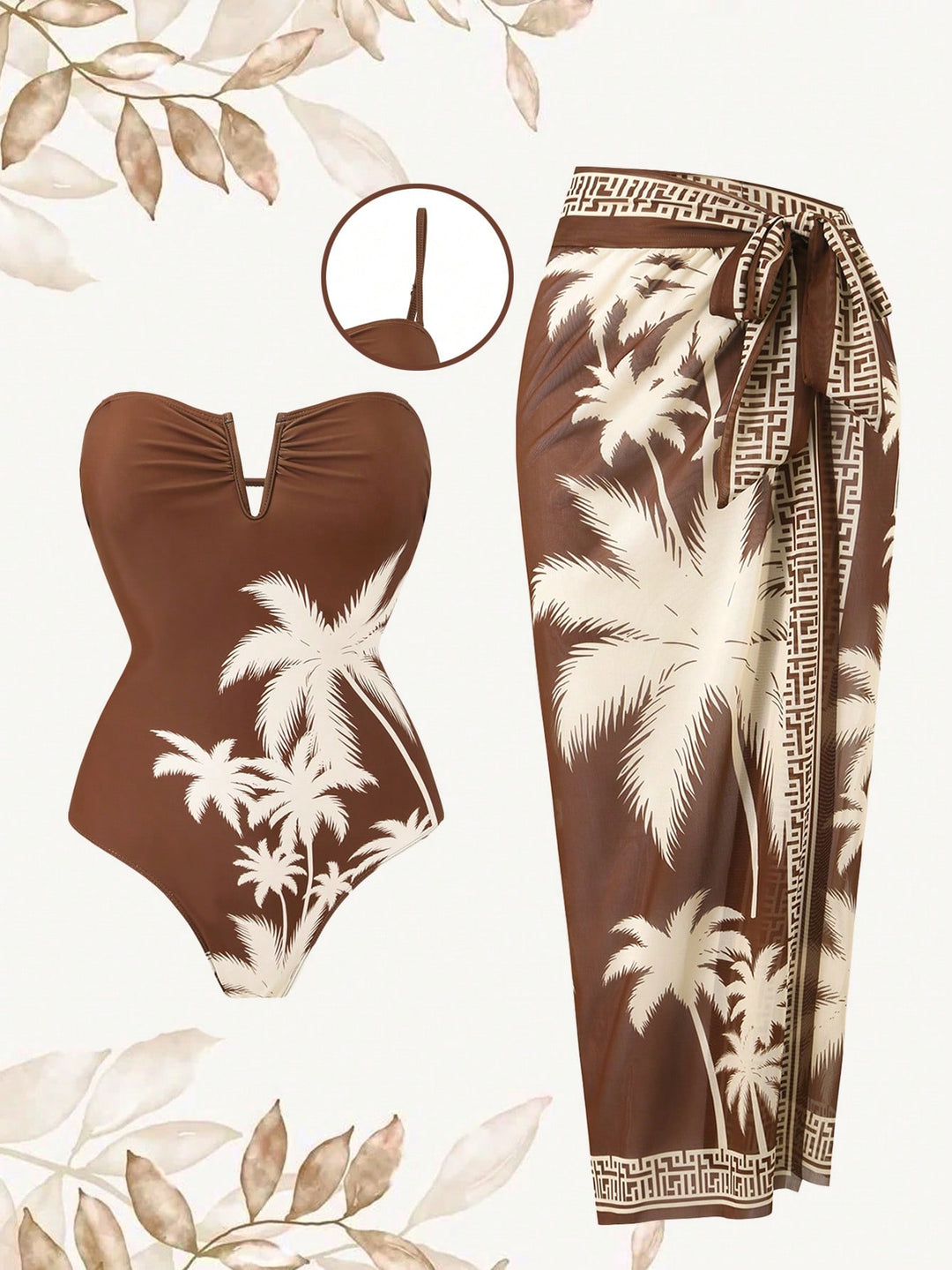 Costum de baie SHEIN, maro