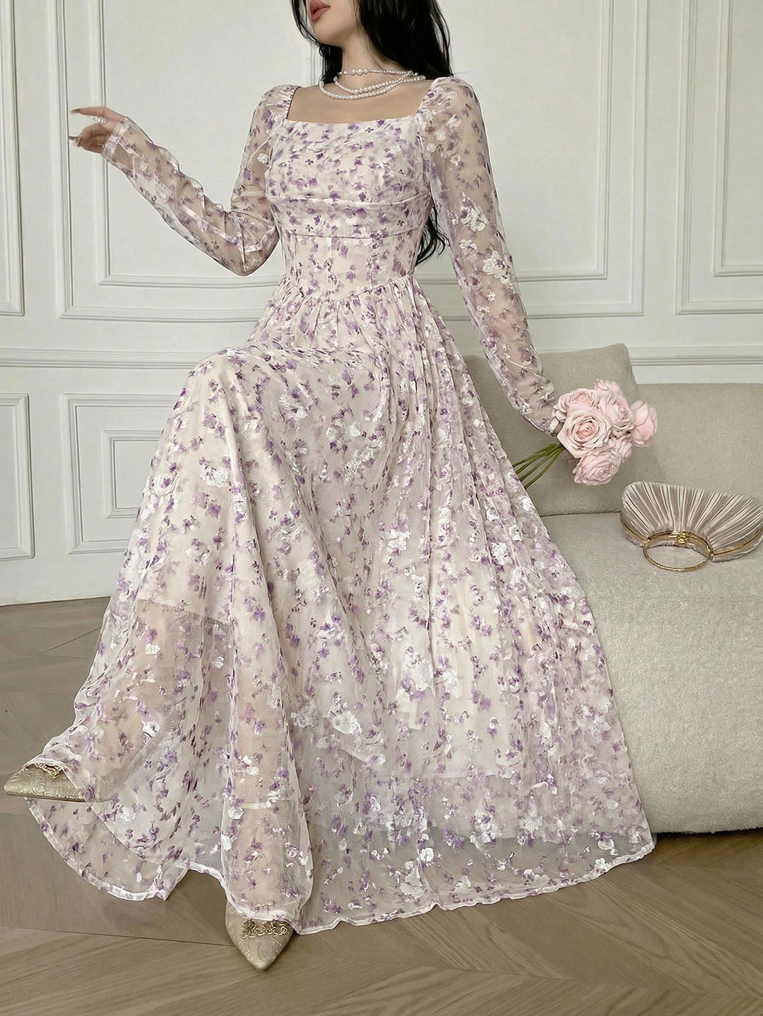 Rochie maxi SHEIN, mix culori