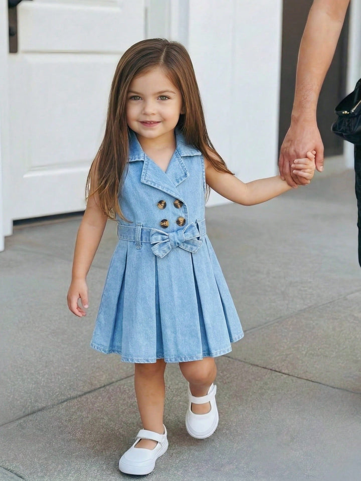 Rochie din denim pentru copii SHEIN, albastru