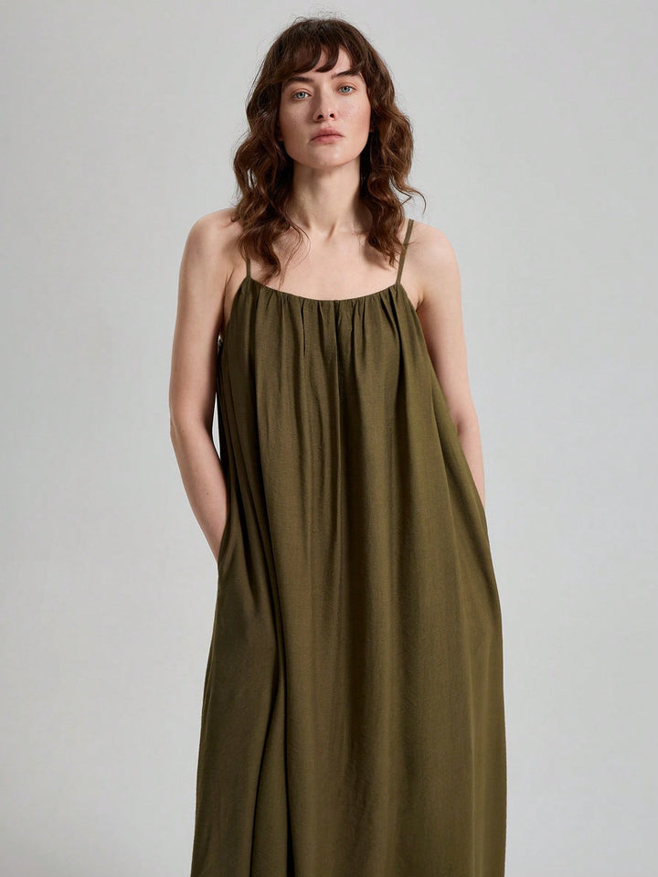 Rochie maxi SHEIN, kaki