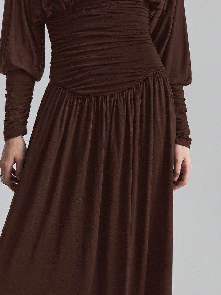 Rochie maxi SHEIN, maro