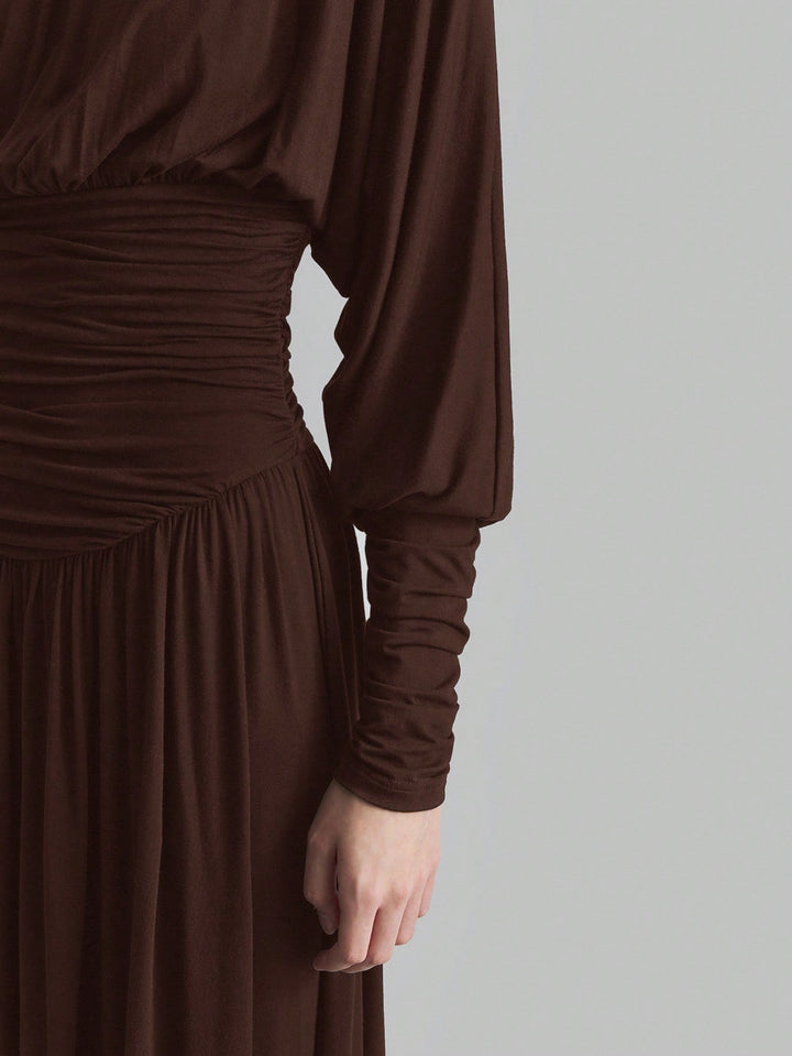 Rochie maxi SHEIN, maro