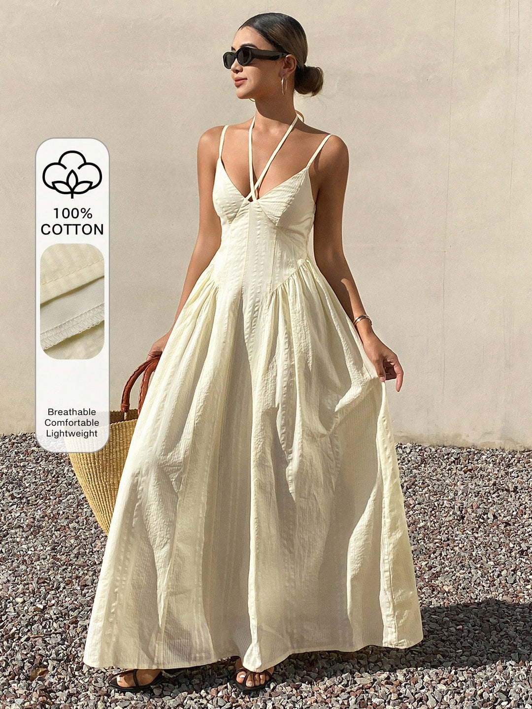 Rochie midi SHEIN, bej