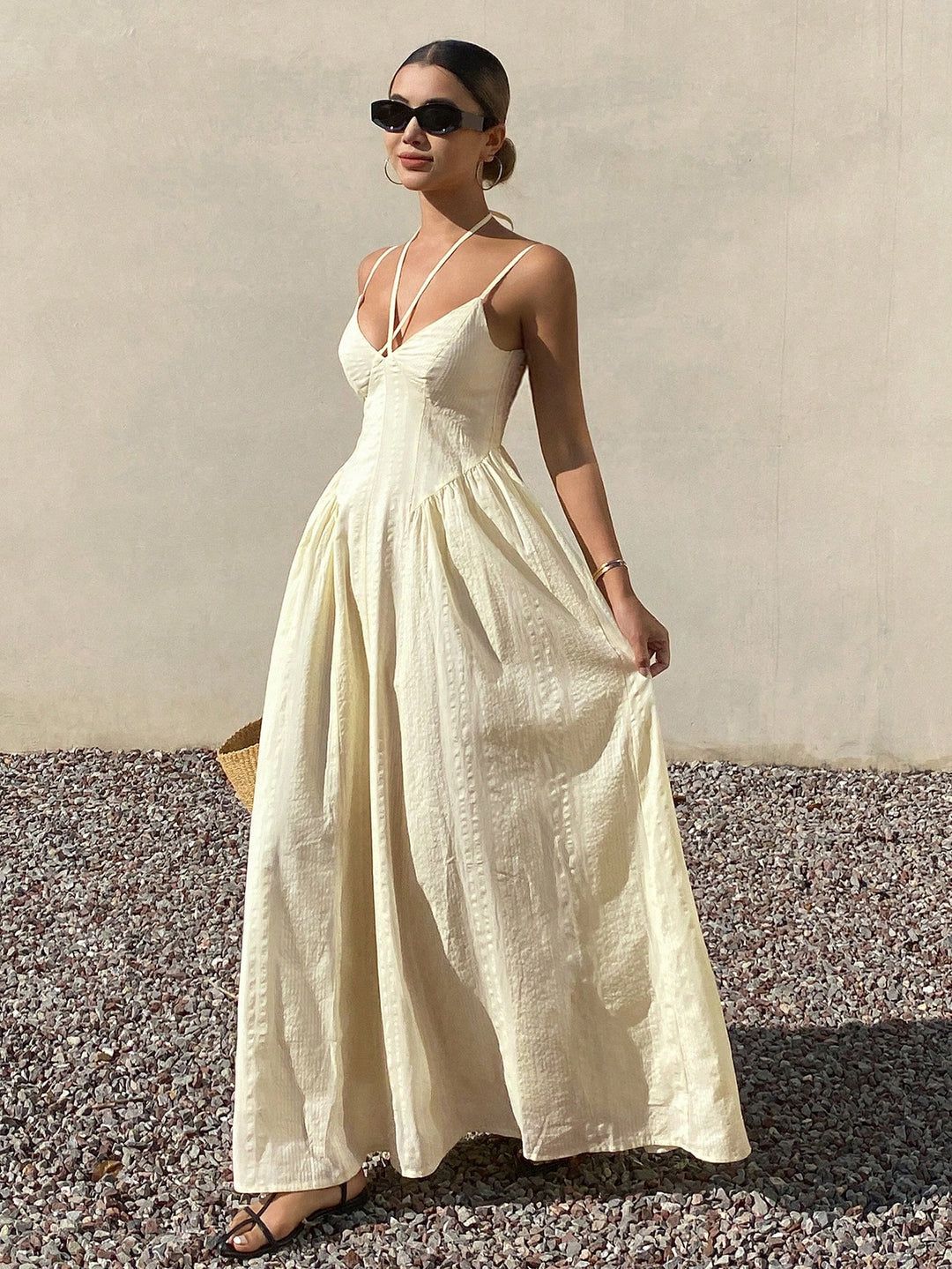 Rochie midi SHEIN, bej