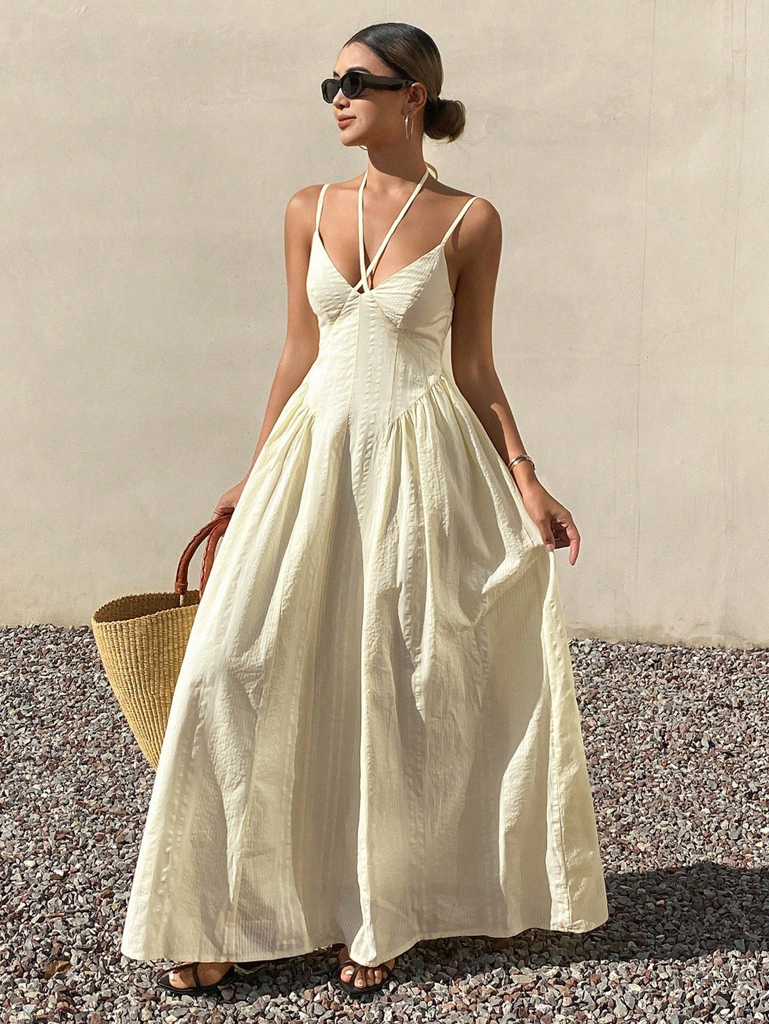 Rochie midi SHEIN, bej