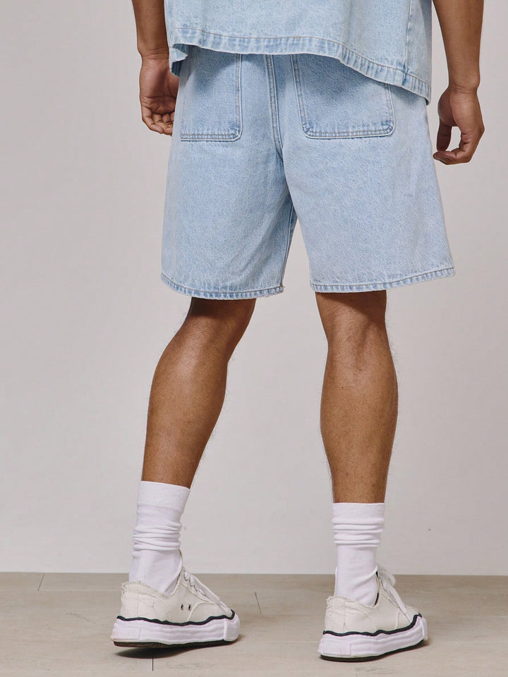 Pantaloni scurți SHEIN, albastru