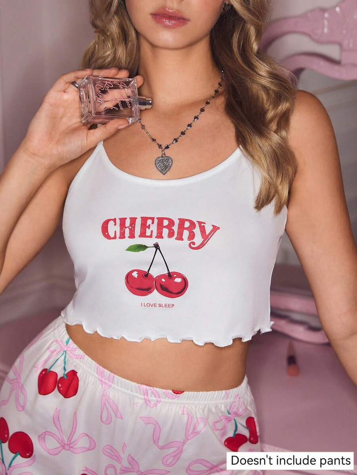 Top de pijama SHEIN, alb