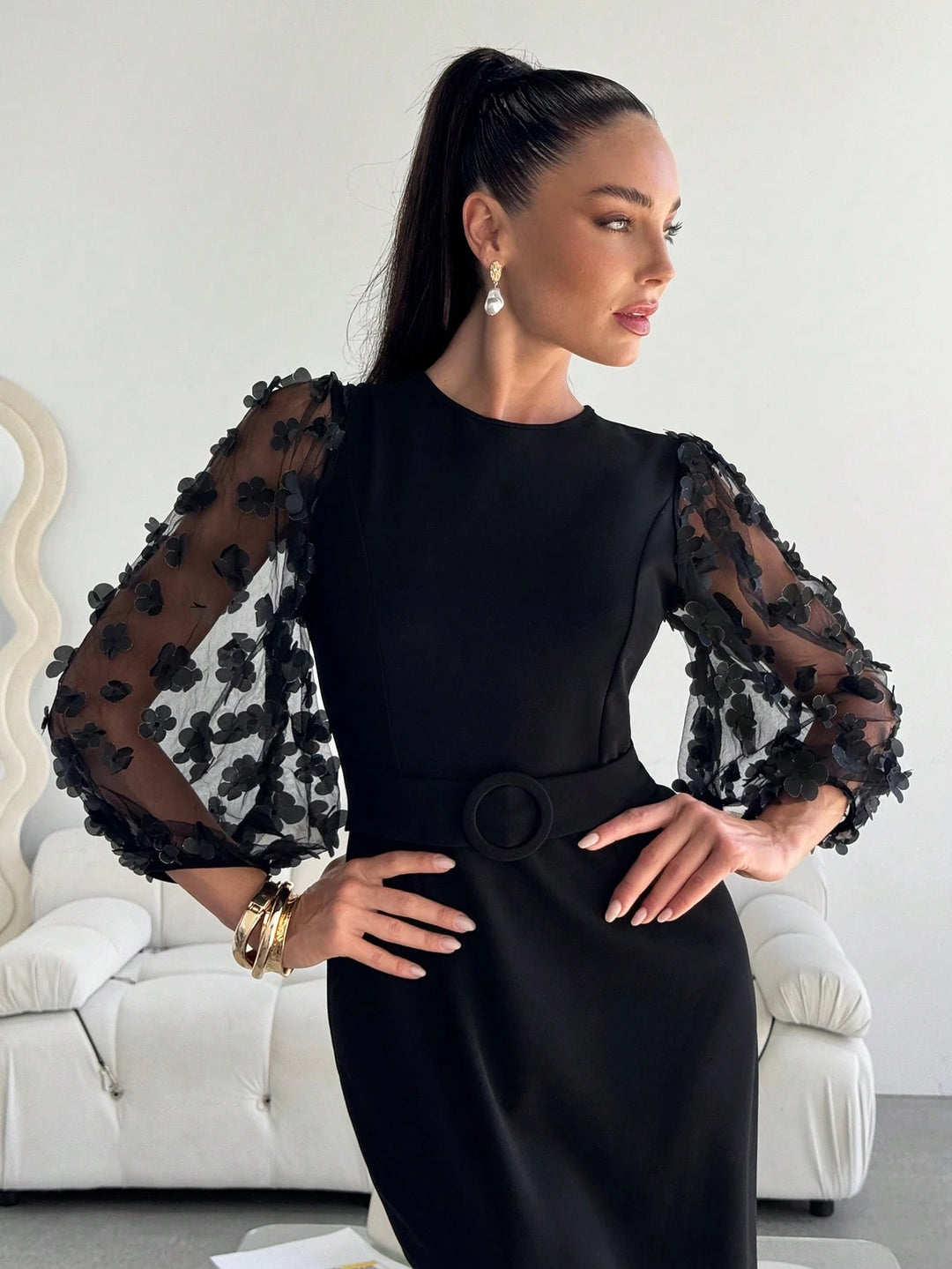Rochie midi SHEIN, negru