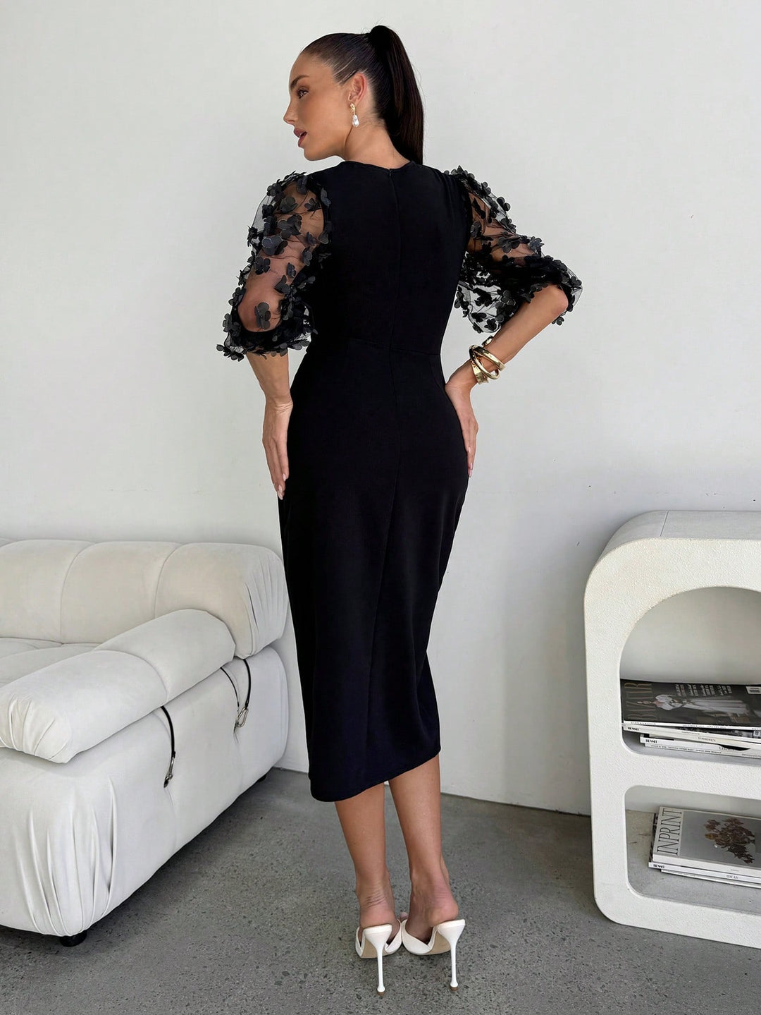 Rochie midi SHEIN, negru