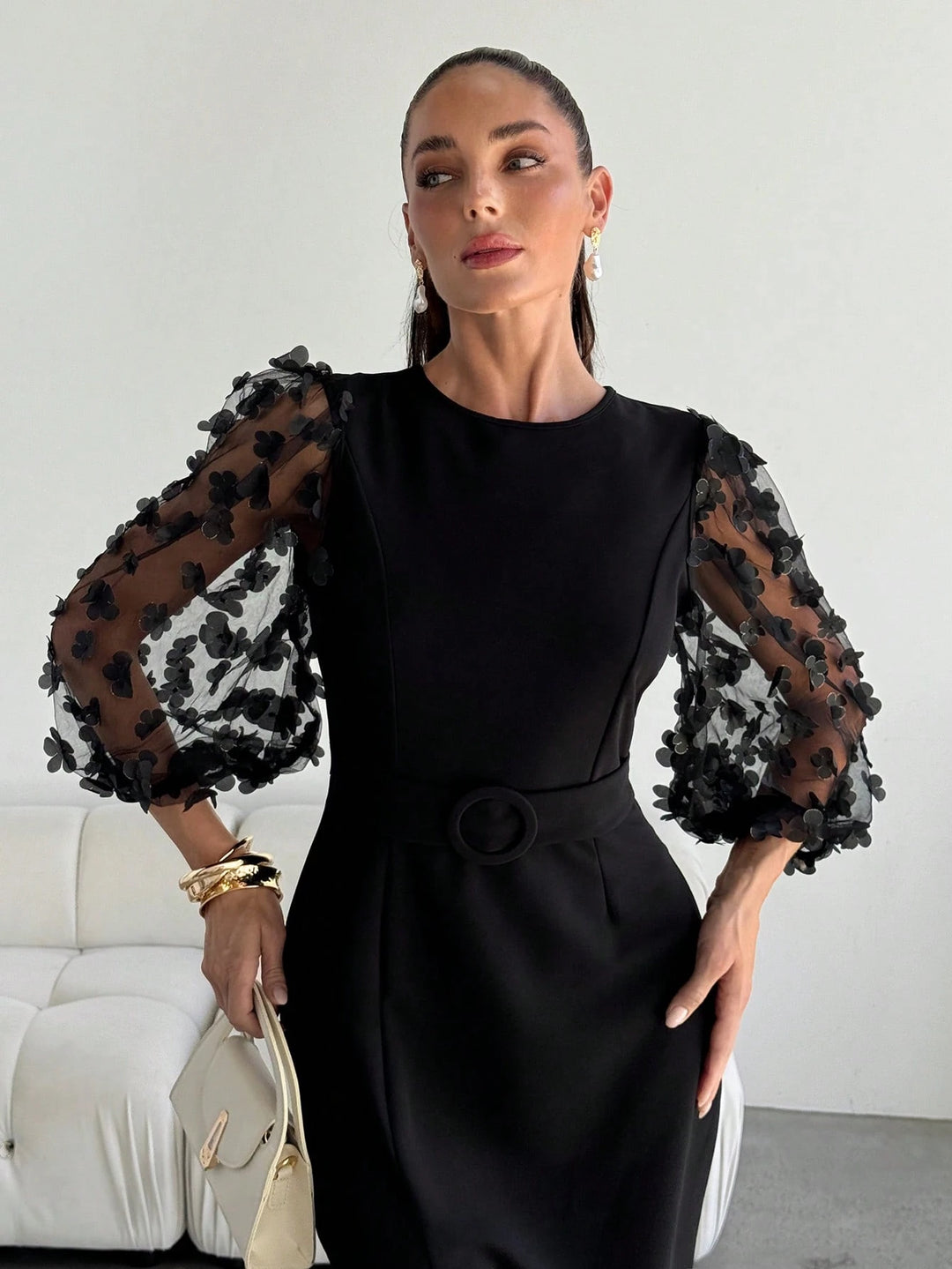 Rochie midi SHEIN, negru