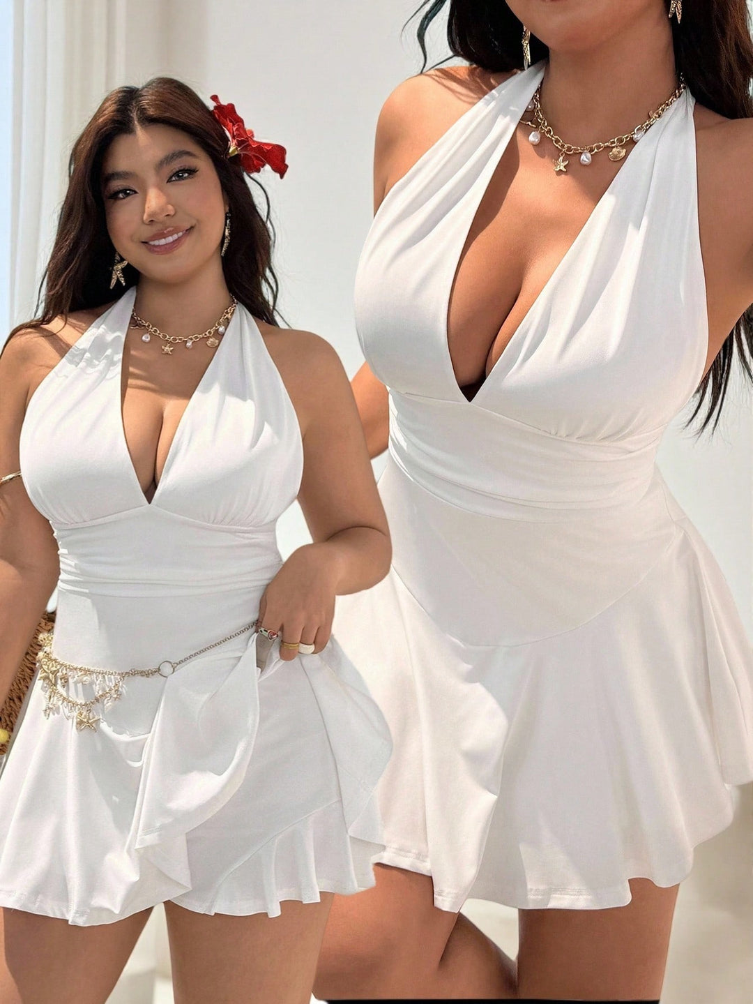 Salopetă SHEIN, alb
