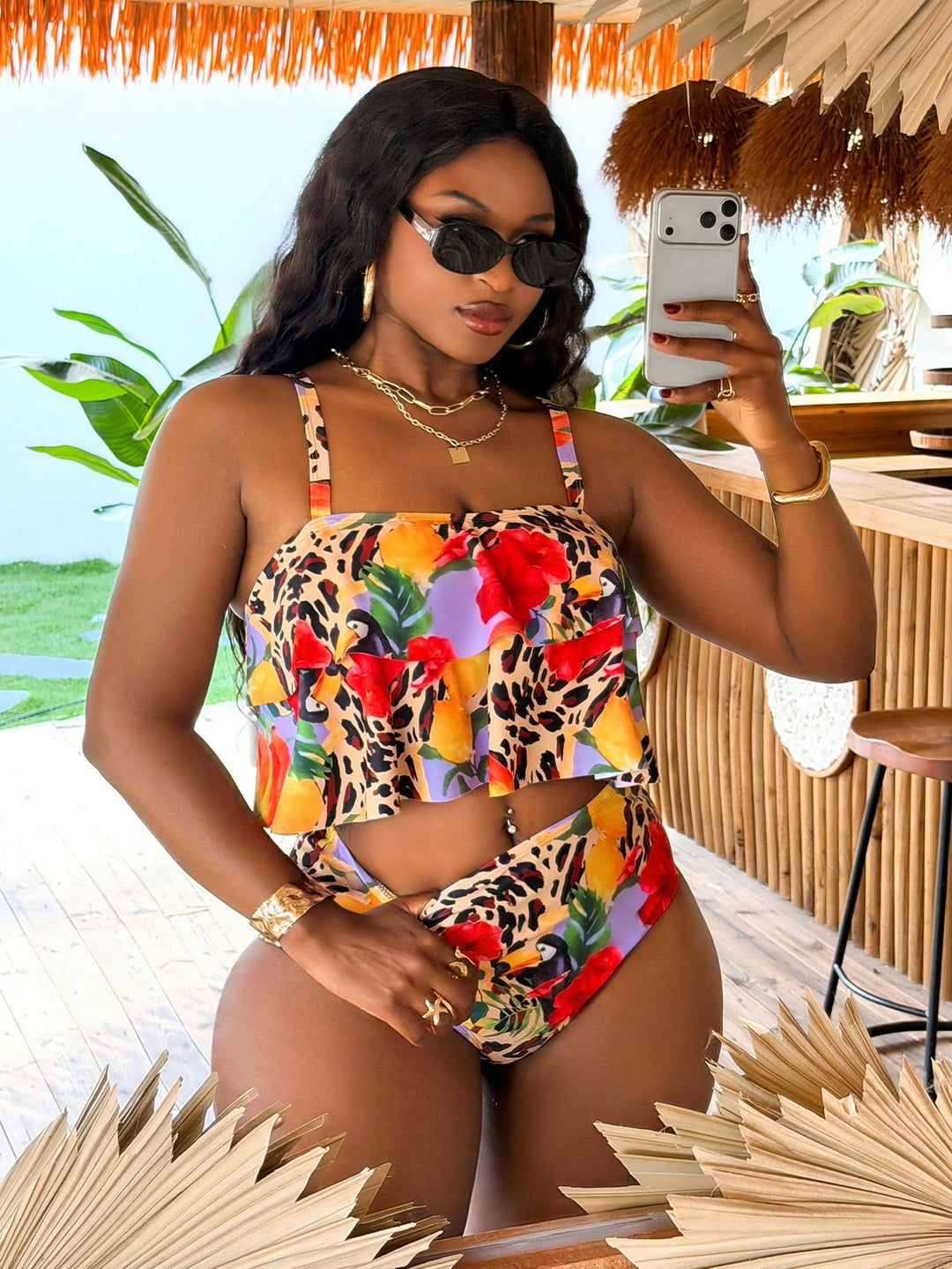 Costum de baie SHEIN, mix culori