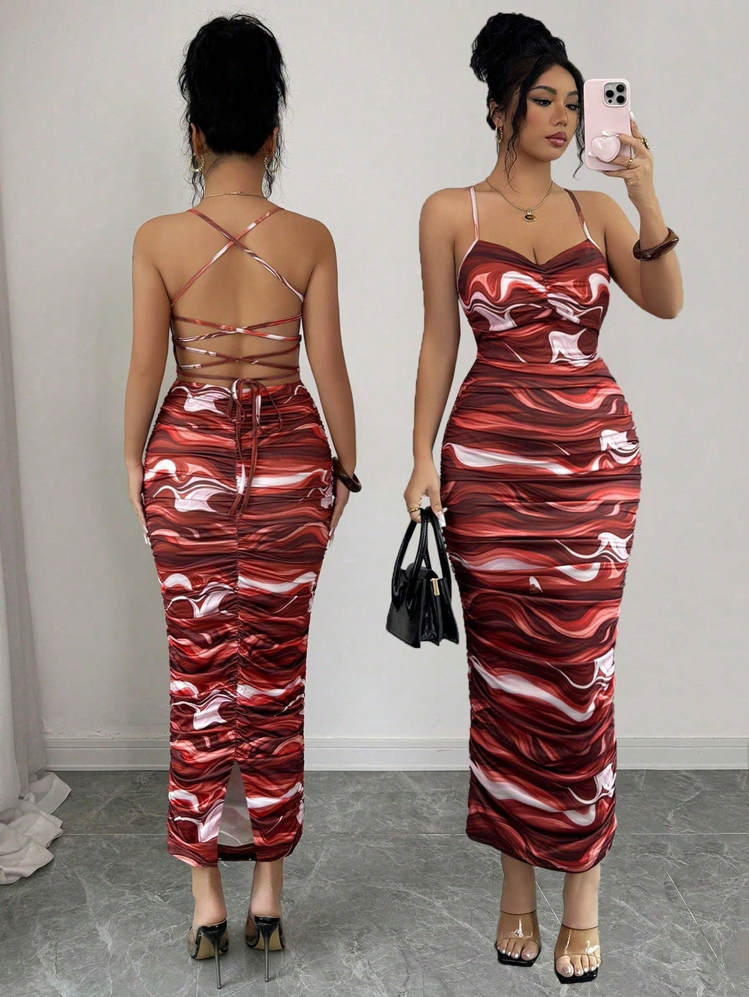 Rochie midi SHEIN, mix culori