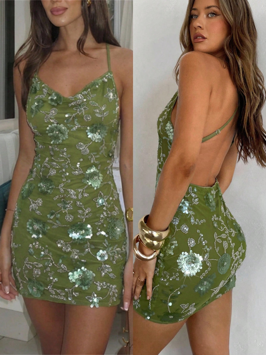 Rochie scurtă SHEIN, verde