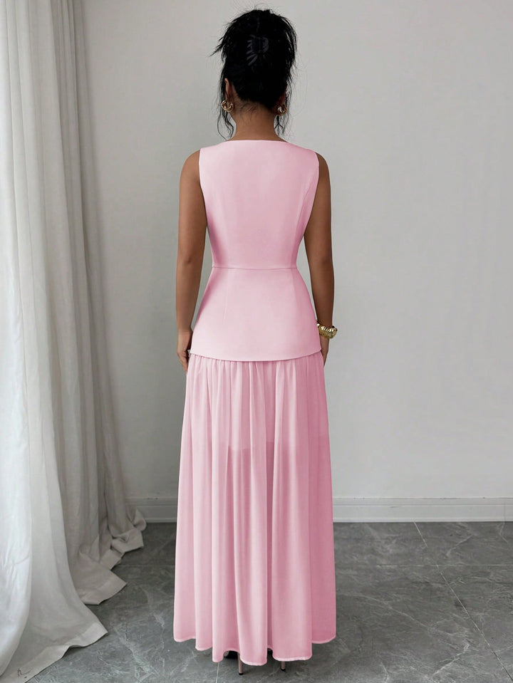 Rochie maxi SHEIN, roz