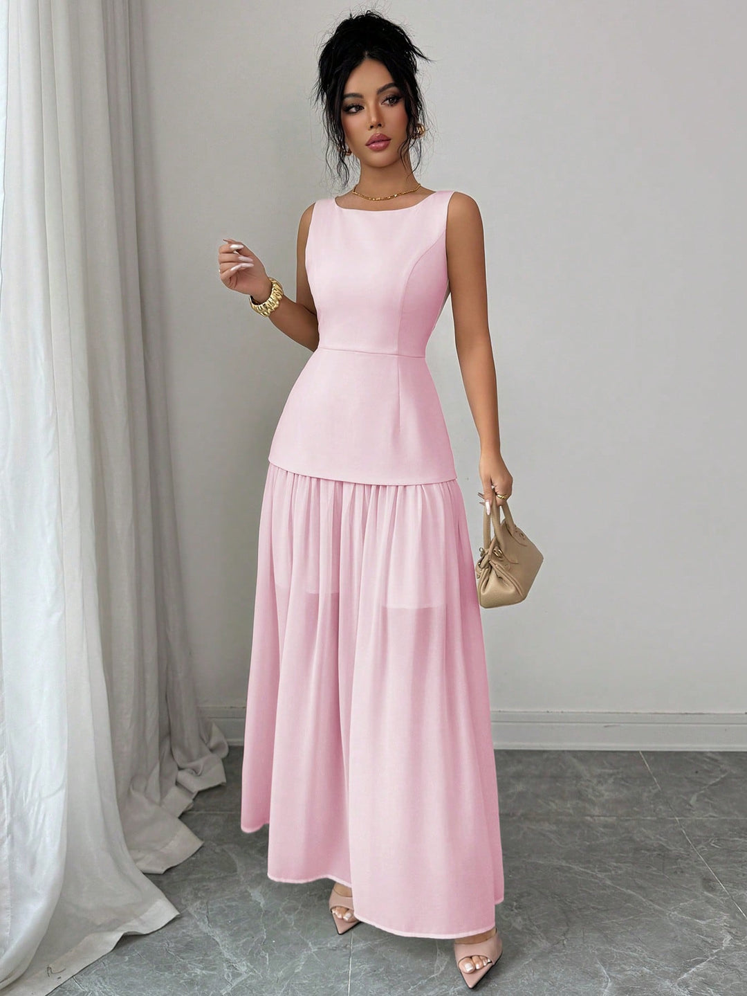 Rochie maxi SHEIN, roz
