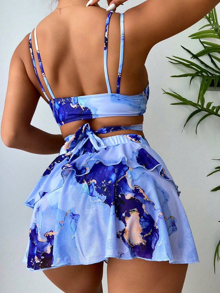 Set costum de baie SHEIN, albastru