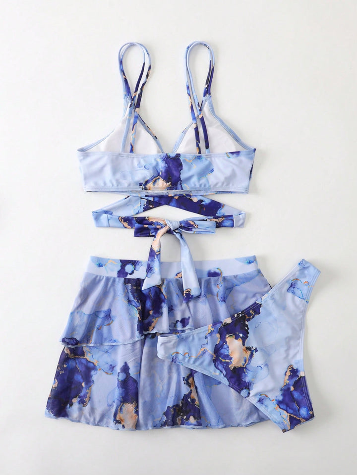 Set costum de baie SHEIN, albastru