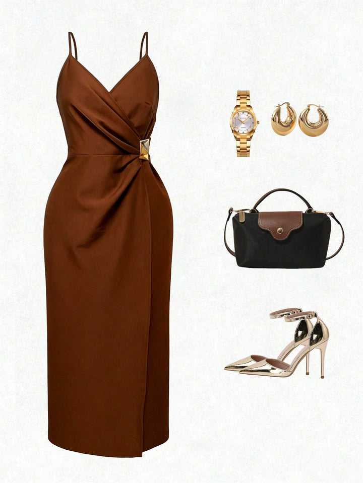 Rochie maxi SHEIN, maro