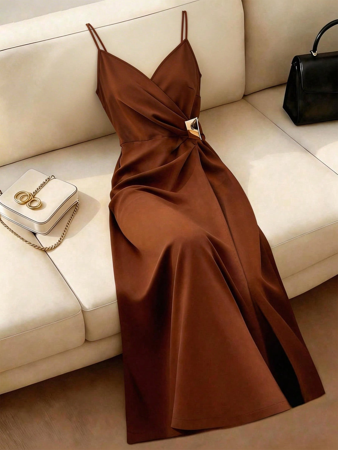 Rochie maxi SHEIN, maro