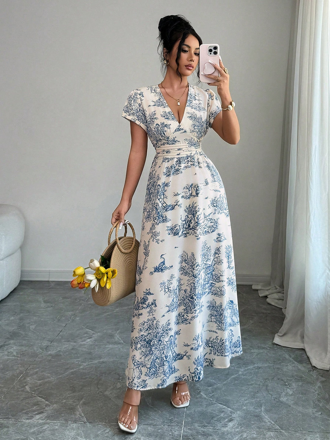 Rochie midi SHEIN, albastru